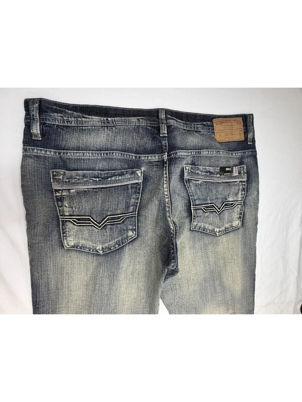 Buffalo David Bitton Men's Jeans Six-X Slim Straight Stretch Denim Size 36 Blue